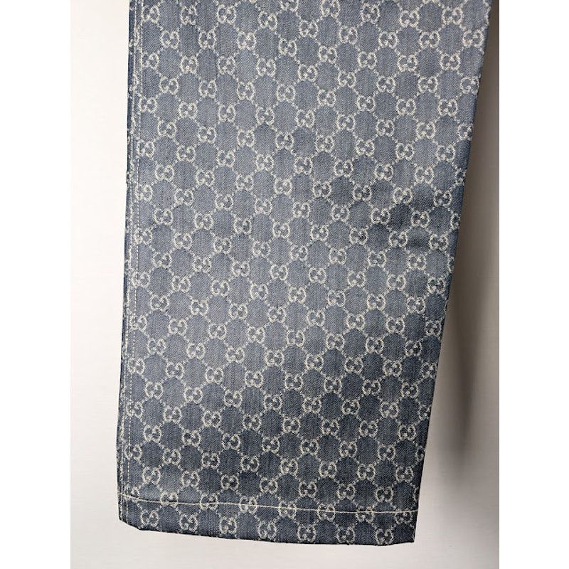 Gucci o1rshd1 Coated GG Denim Cargo Pant in Blue Size US 34 / EU 50 - 15 Thumbnail