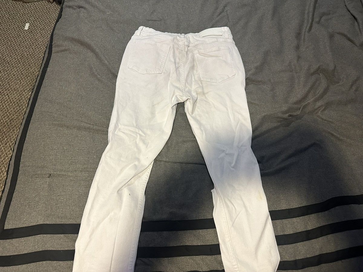 Boohoo White Biker Jeans Size US 34 / EU 50 - 3 Thumbnail