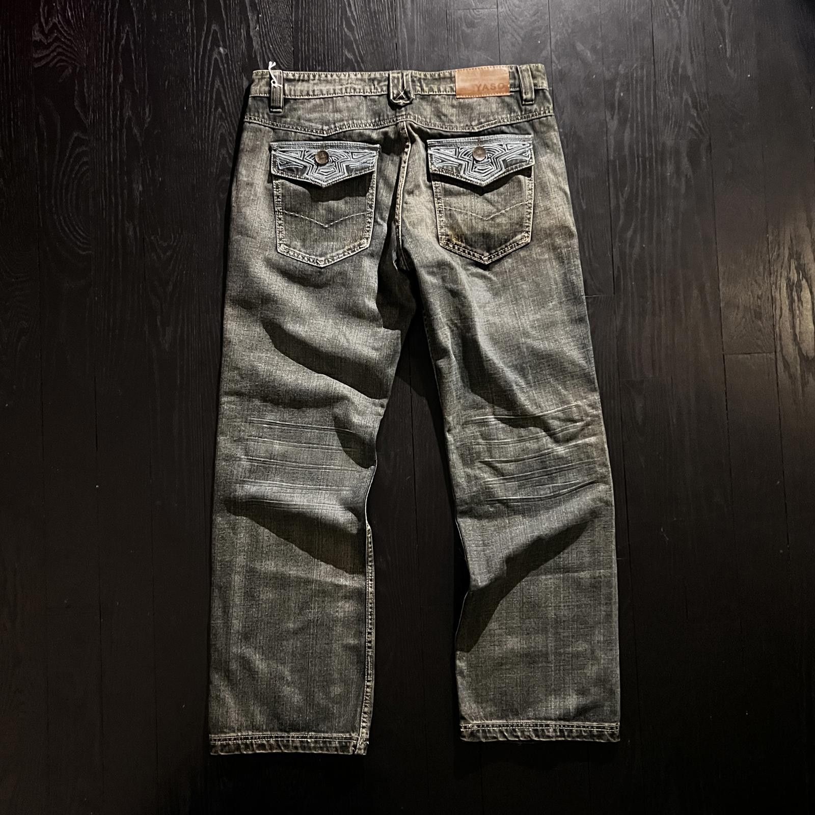 Yasuyuki Ishii Yaso Distressed Jeans Embroidered Blue Size US 34 / EU 50 - 1 Thumbnail