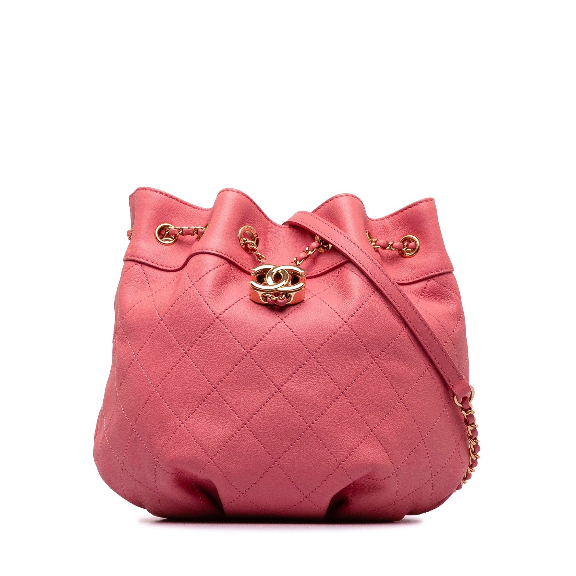 Chanel Mini Bucket Bag Pink CHANEL Pearl Crush Quilted Leather