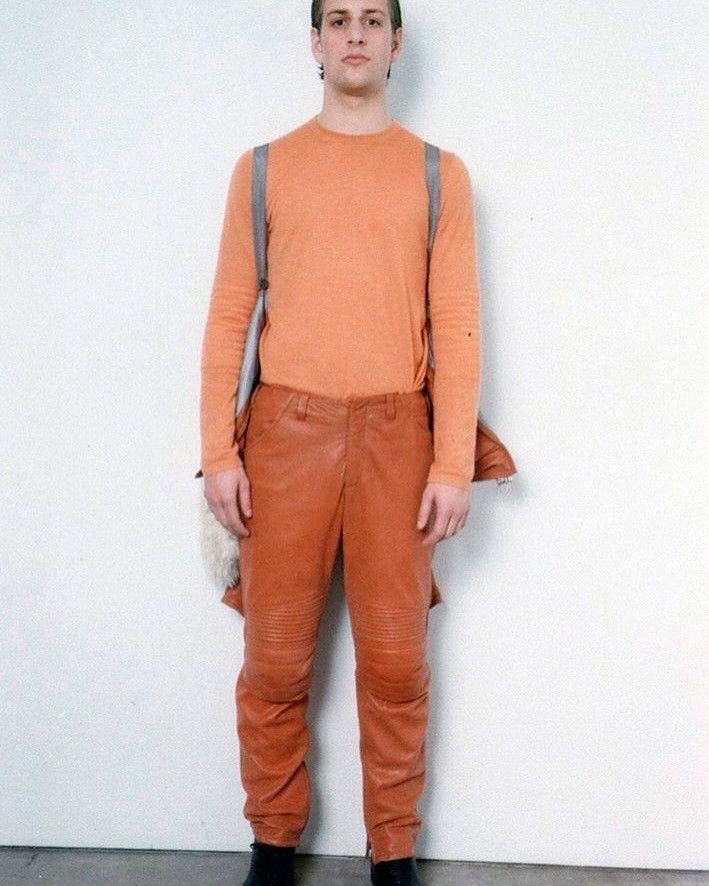 Helmut Lang Helmut Lang FW1999 “Safety Orange” Astro Biker leather pants Size US 28 / EU 44 - 17 Thumbnail