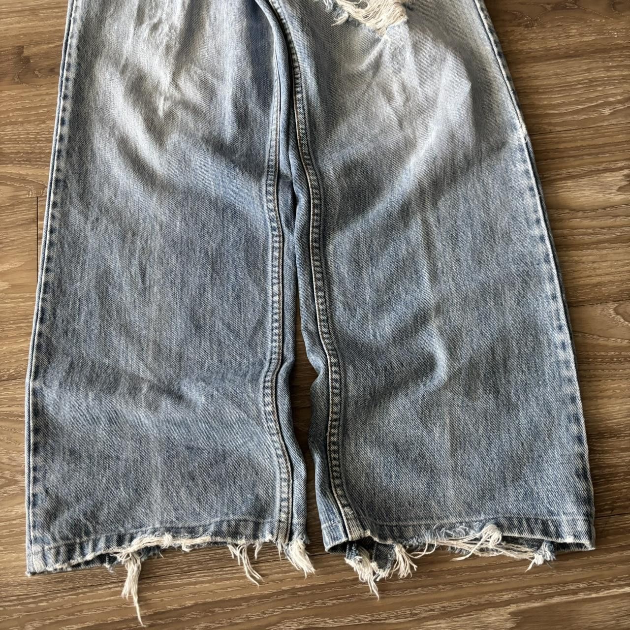 Japanese Brand Crazy Vintage Y2K/2000s Grunge Light Wash Distressed Denim Jeans! 34x30 Size US 34 / EU 50 - 6 Thumbnail
