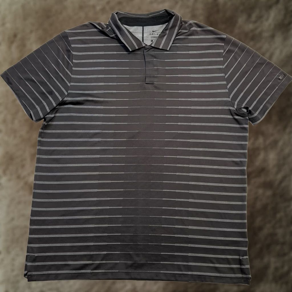 Nike Nike Tiger Woods Polo Shirt Mens XL Black Striped Dri-Fit Golf BV0350-010 Size US XL / EU 56 / 4 - 1 Thumbnail