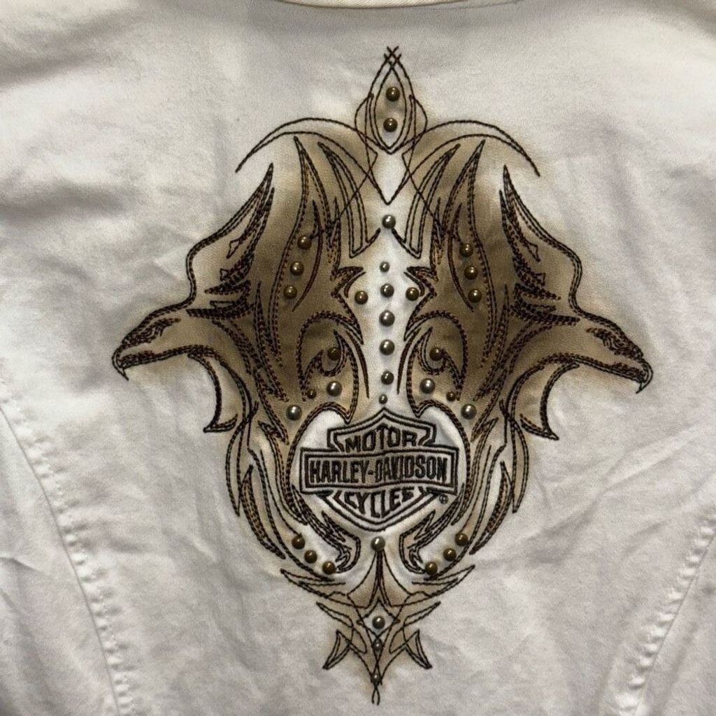 Harley Davidson HARLEY DAVIDSON White Cotton Vest Women's Size Large Size L / US 10 / IT 46 - 8 Thumbnail