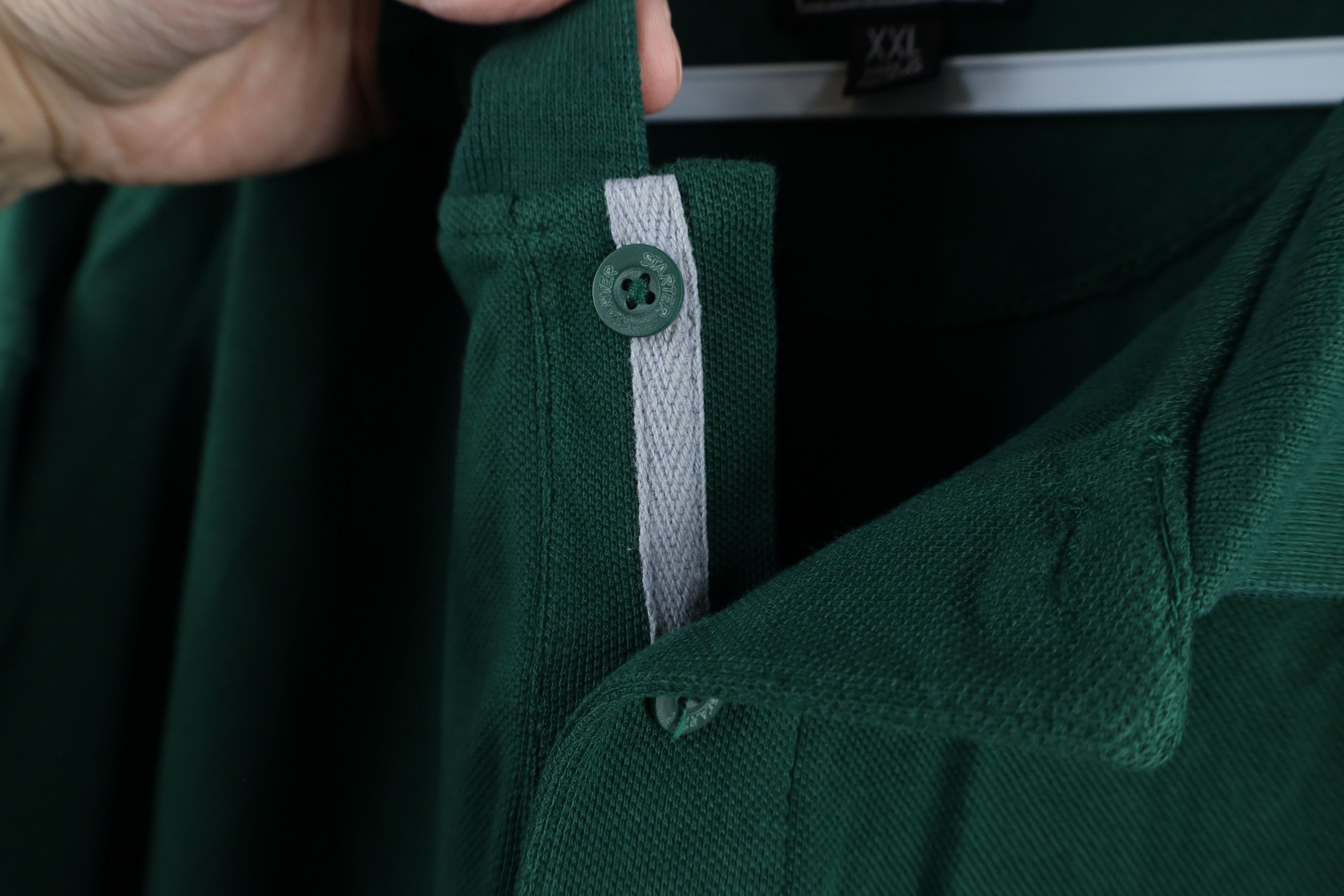 Starter × Vintage Vintage 90s Starter Out Blank Heavyweight Polo Shirt Green Size US XXL / EU 58 / 5 - 6 Thumbnail