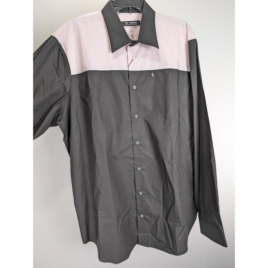 Raf Simons o1rshd1 Bicolor Americano Shirt Print On Shoulder Black/Pink Size US L / EU 52-54 / 3 - 12 Thumbnail