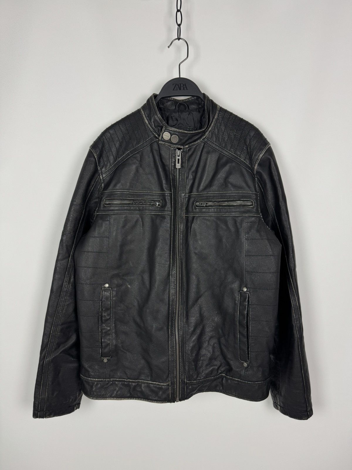 Guess Y2K Distressed Guess Bike Leather Jacket Size US M / EU 48-50 / 2 - 1 Thumbnail