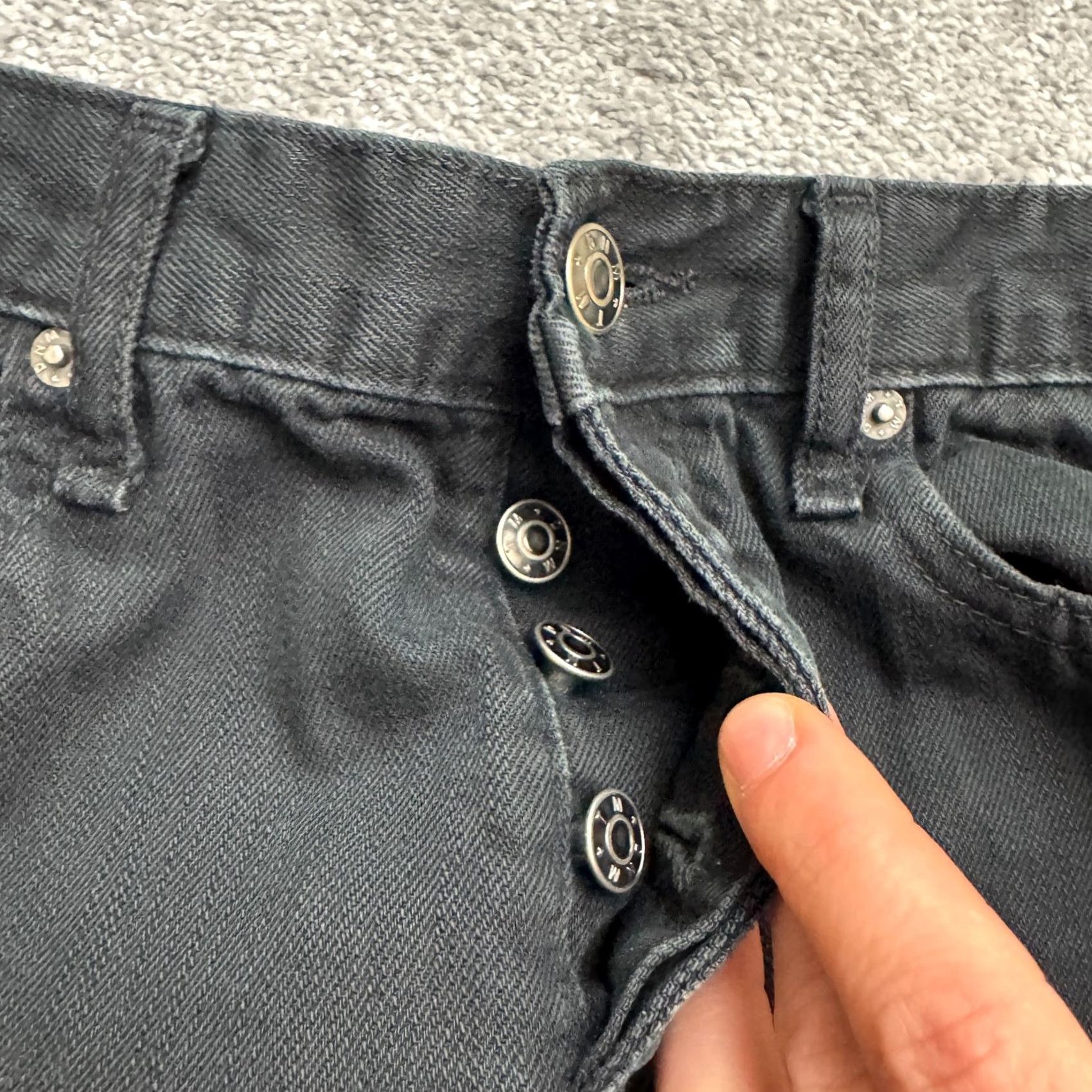 Topman Topman Jeans Slim Straight Regular Fit Button Fly Denim Black Mens 30x28.5 Casual Streetwear Size US 30 / EU 46 - 3 Thumbnail