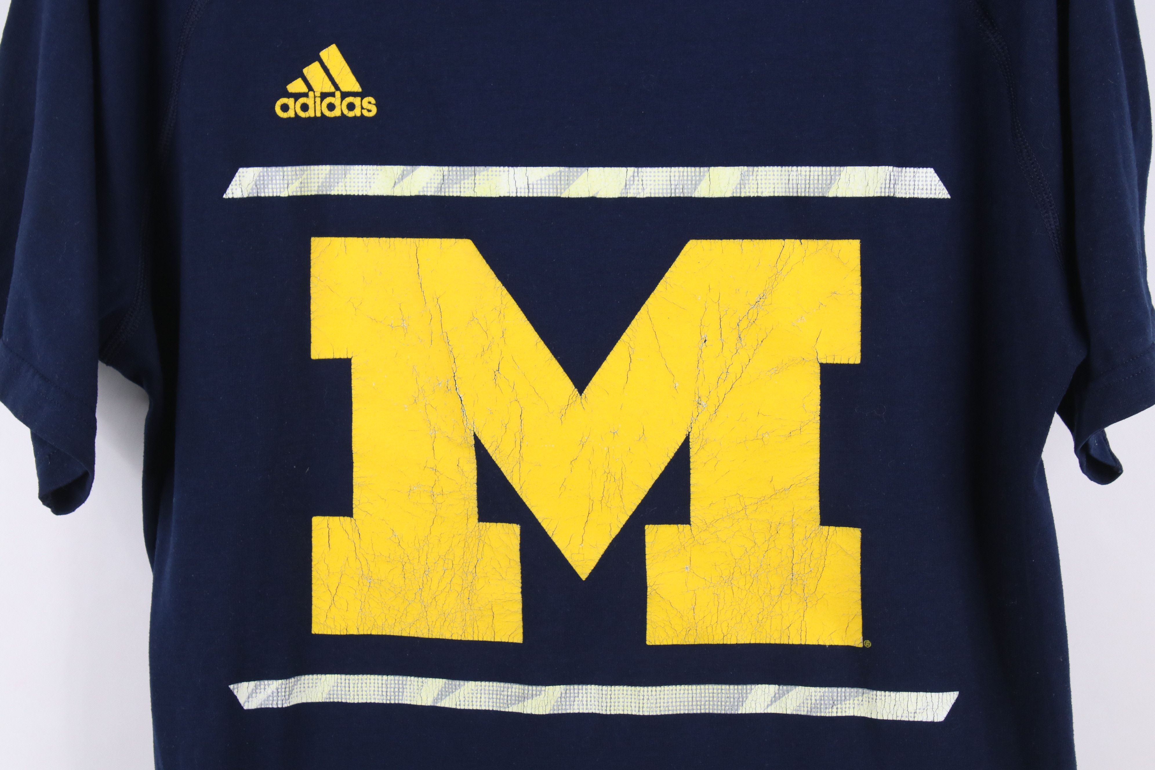 Adidas × Vintage Vintage Adidas University of Michigan Football T-Shirt Size US L / EU 52-54 / 3 - 4 Thumbnail