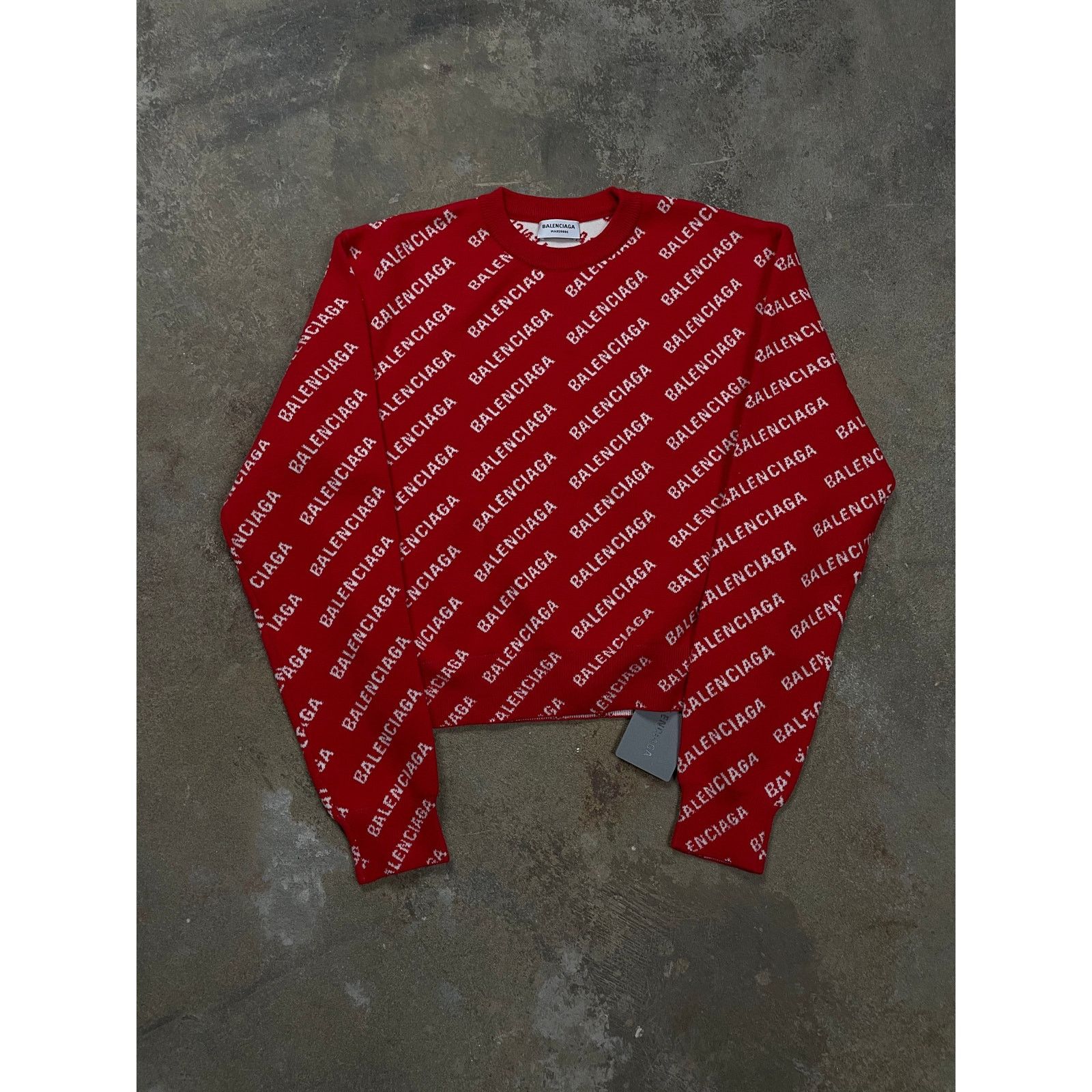 Balenciaga Balenciaga White Red Knit Sweater New XS S M Size US S / EU 44-46 / 1 - 1 Thumbnail