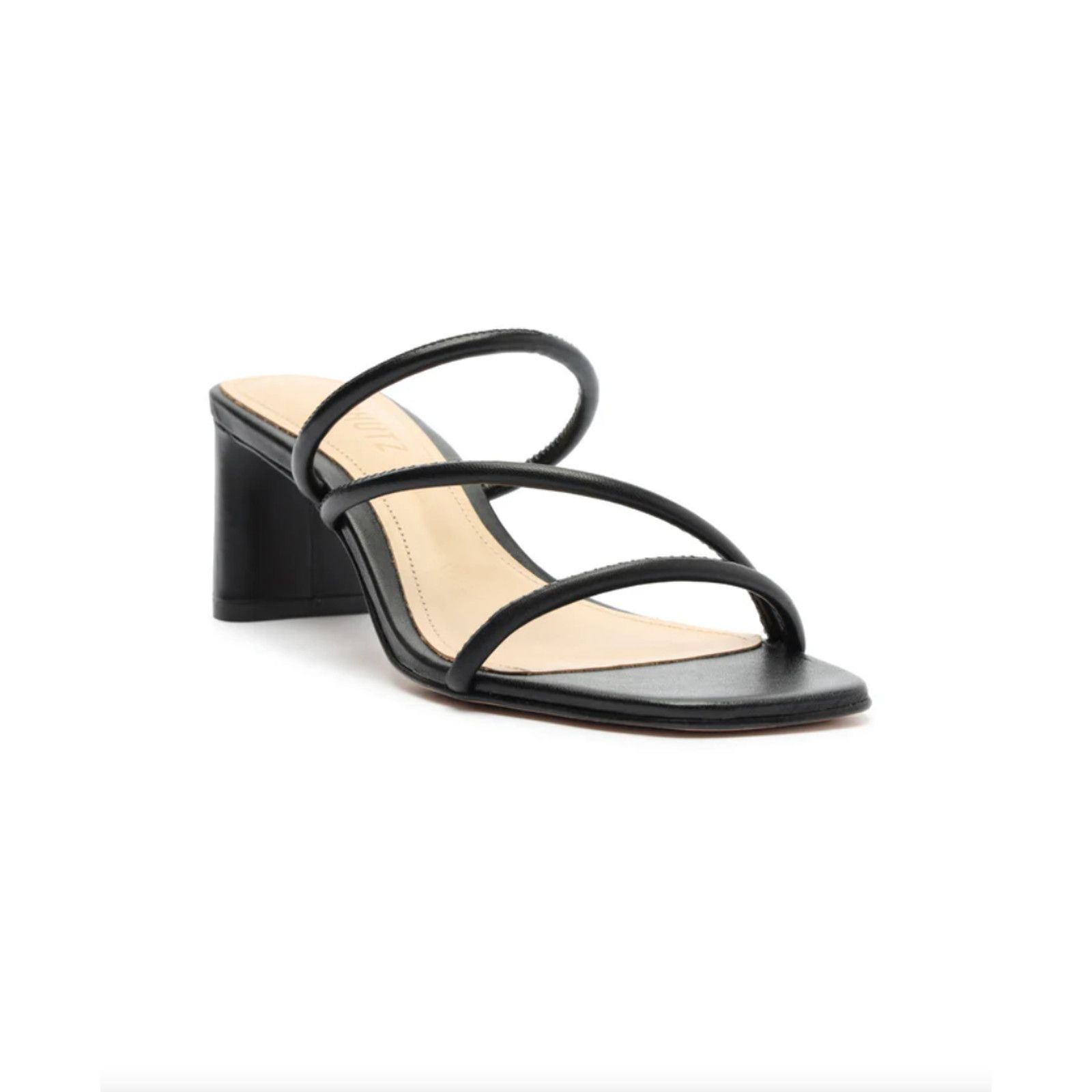 SCHUTZ Schutz Chessie Mid Leather Mid Heel Sandals Black Size 11 Size US 11 / IT 41 - 1 Thumbnail
