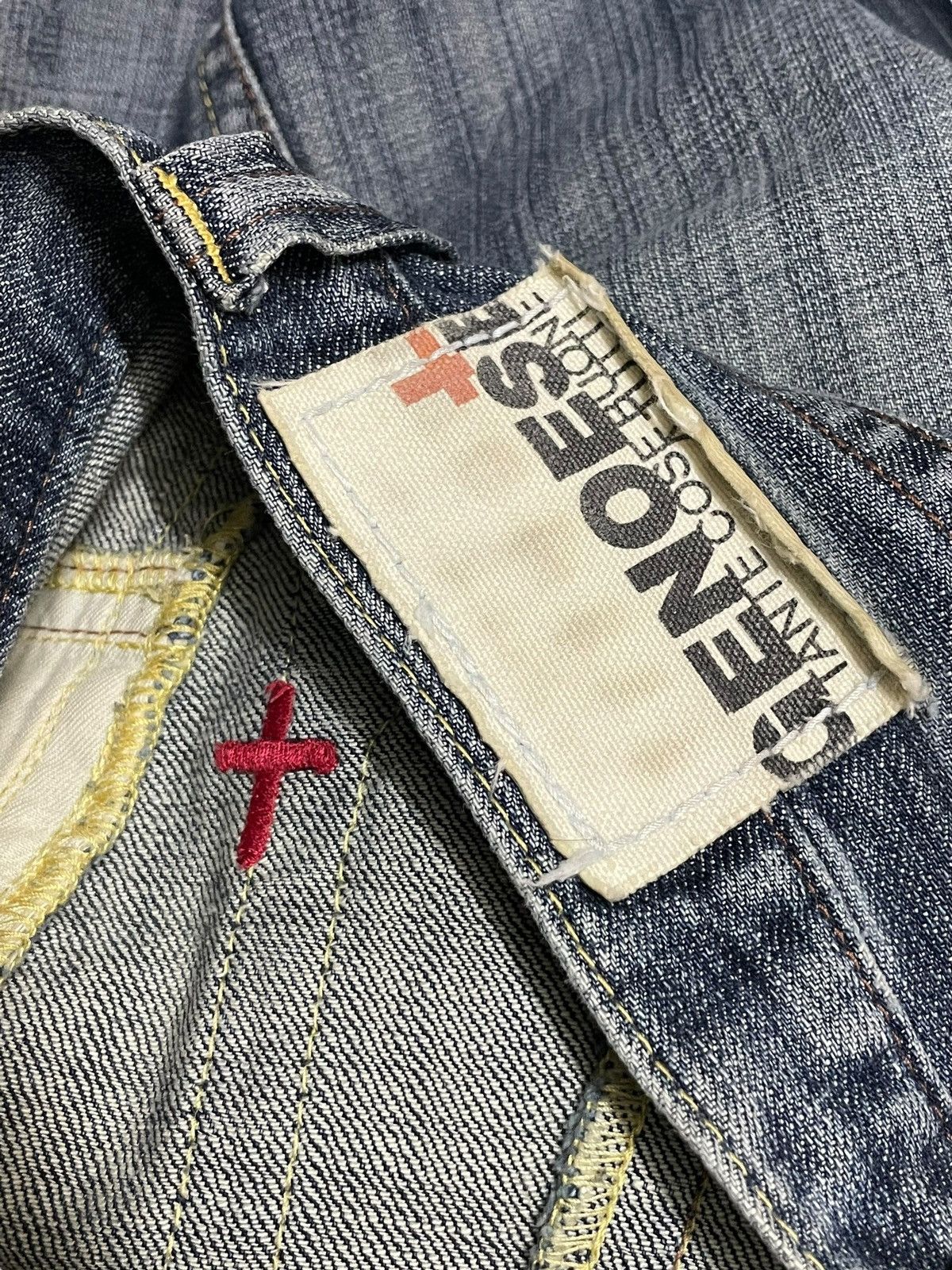 If Six Was Nine Vintage Y2k Genoese Tante Cose Buone Cross Logo Flare Jeans Size US 33 - 14 Thumbnail