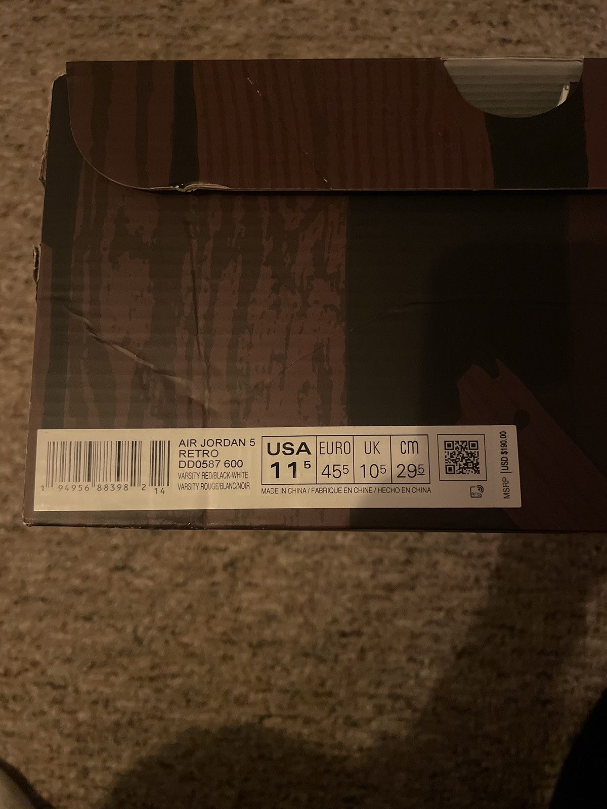 Jordan Brand Jordan 5 Raging Bulls Size US 11.5 / EU 44-45 - 9 Thumbnail