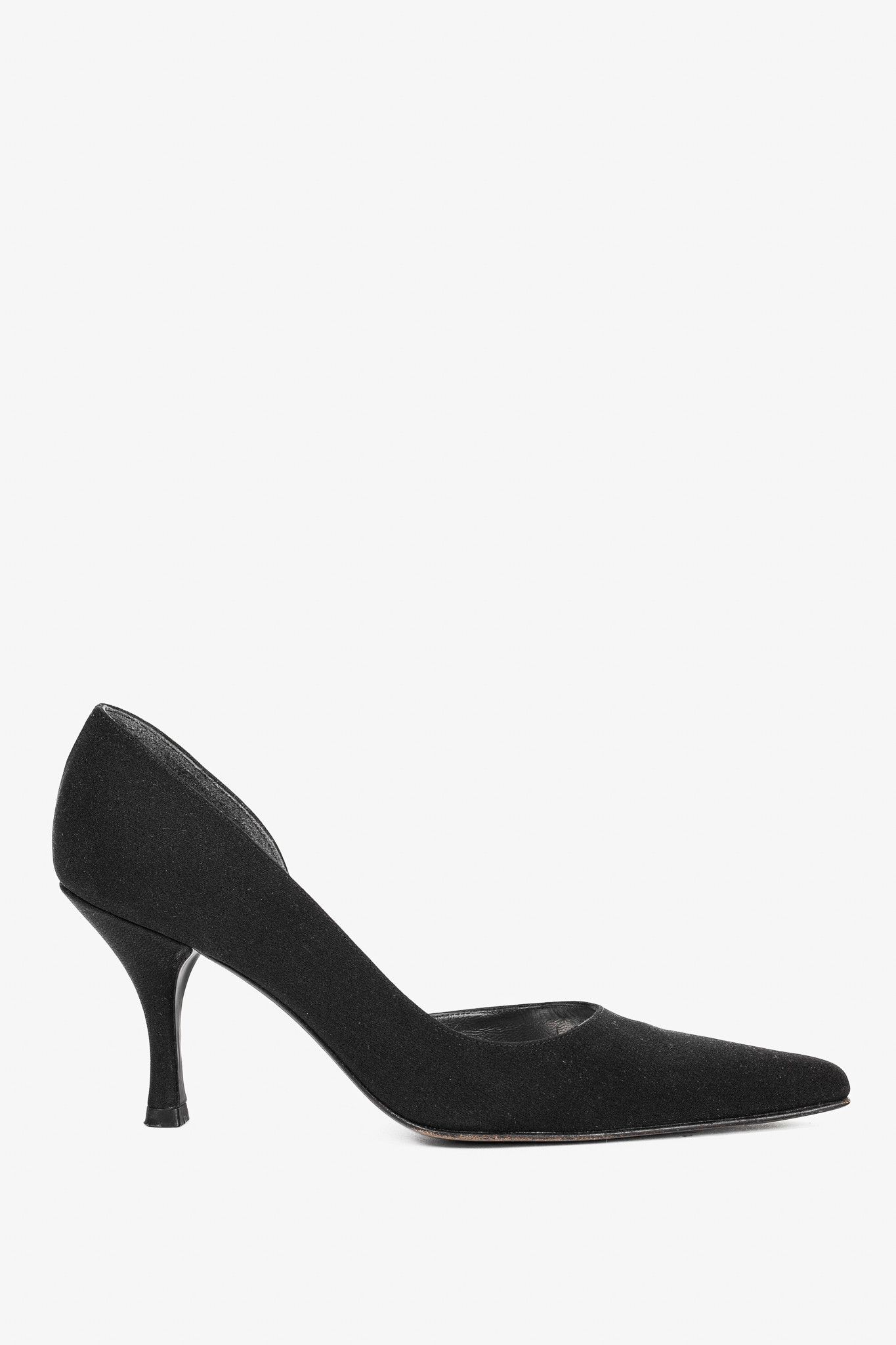 Stuart Weitzman Stuart Weitzman Black Fabric Pointed-Toe D'Orsay Pumps Size US 8 / IT 38 - 1 Thumbnail
