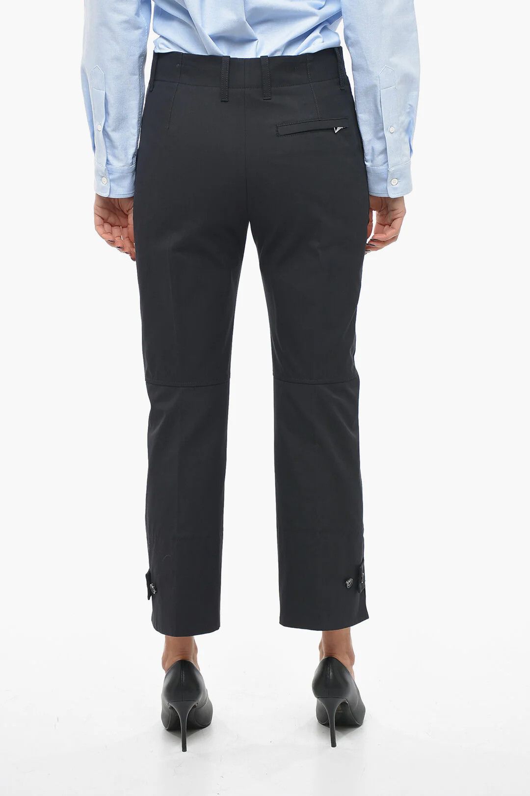 Bottega Veneta og1mm0426 Cotton Twill Tapered Pant in Blue Size 27" / US 4 / IT 40 - 2 Thumbnail