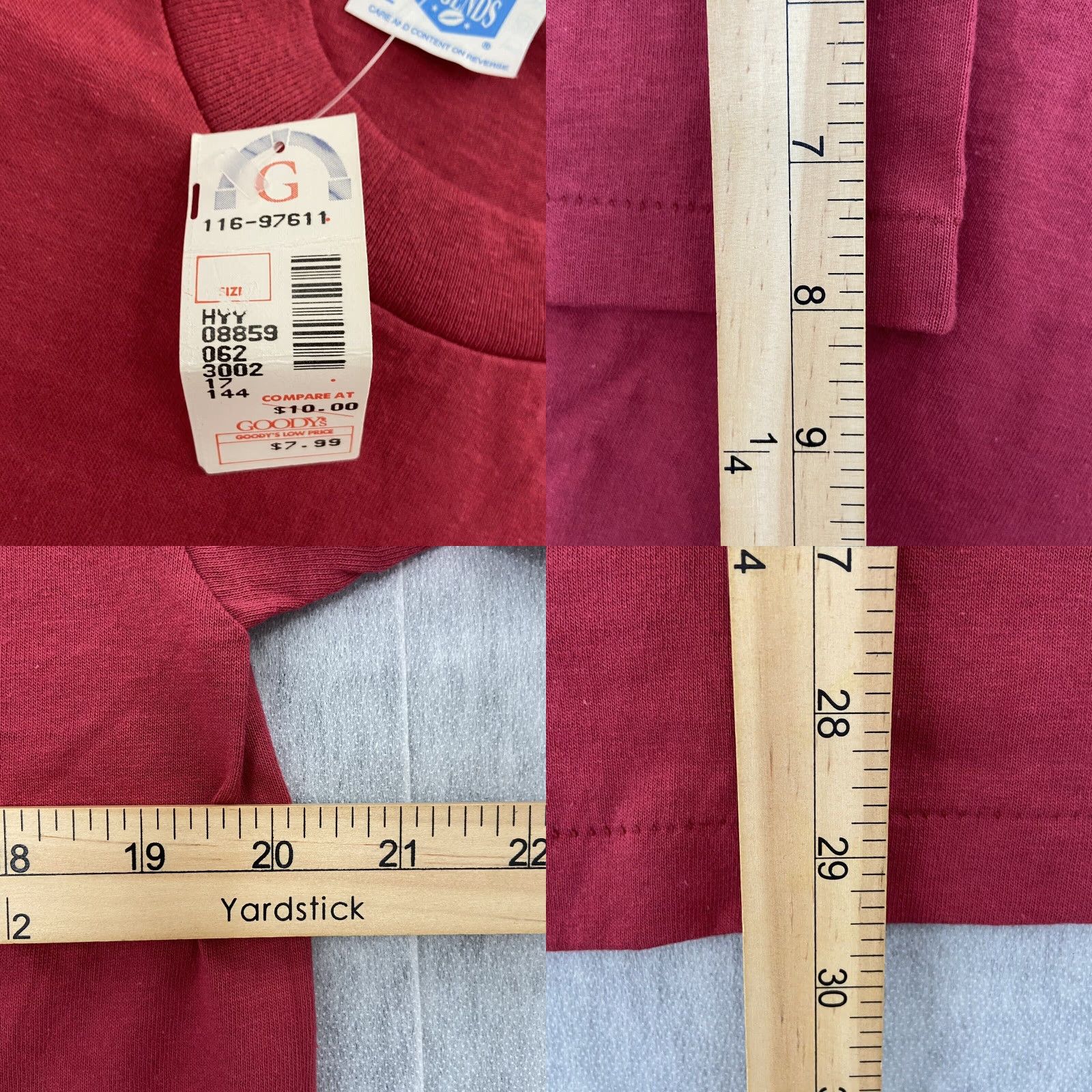Vintage VINTAGE QB Legends Cotton T-Shirt Men Large Red 90s Crew Neck Short Sleeve Single Stitch Size US L / EU 52-54 / 3 - 8 Thumbnail