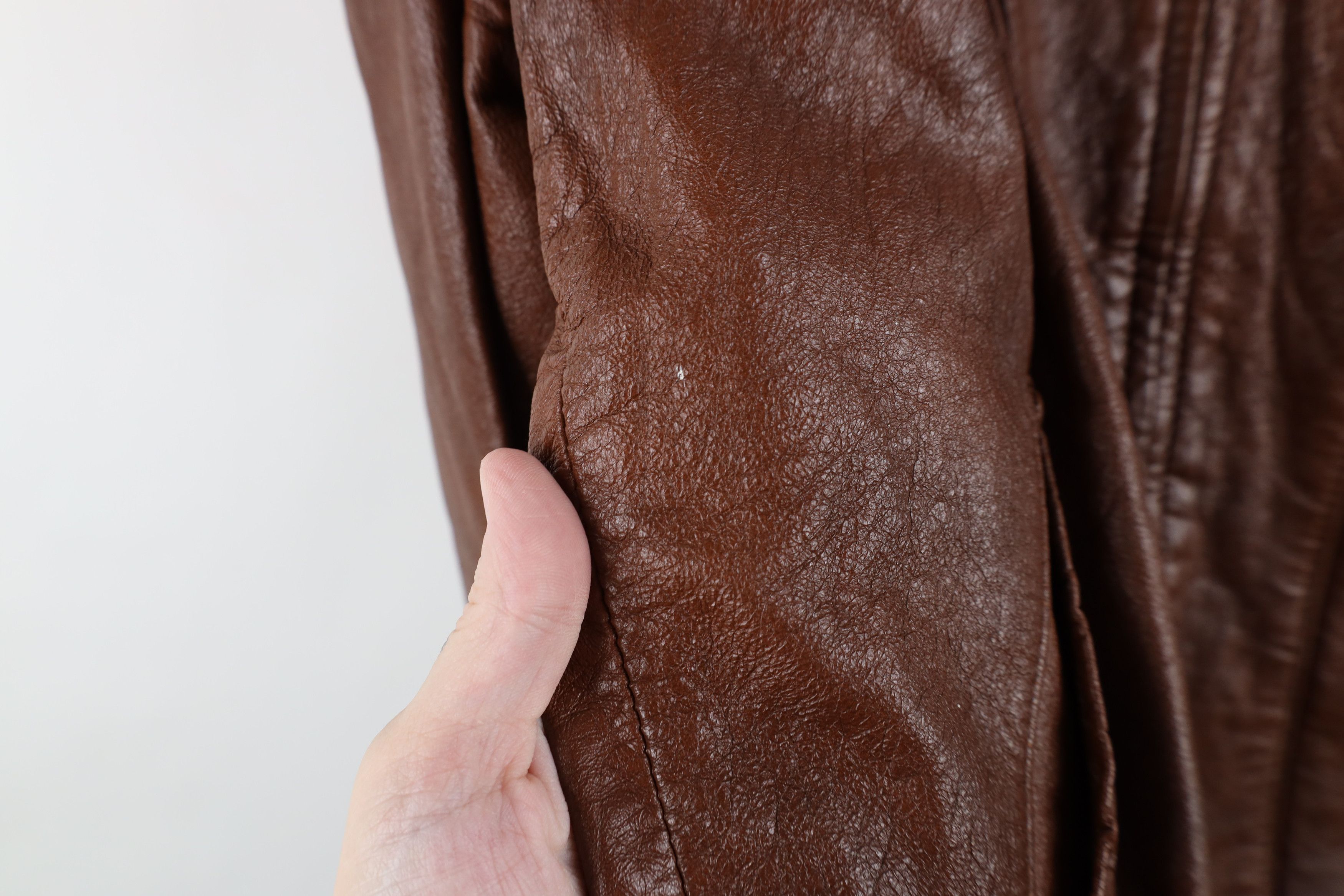 Vintage Vintage 60s 70s Streetwear Leather Full Zip Jacket Brown Size US XXL / EU 58 / 5 - 7 Thumbnail