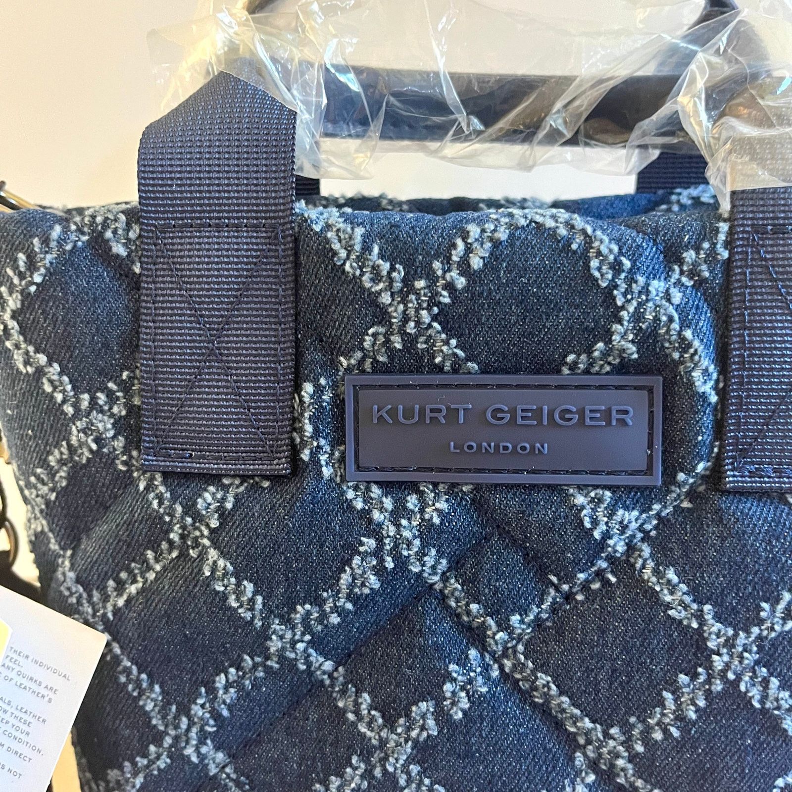 Kurt Geiger Kurt Geiger NWT, Denim Navy Blue, Quilted Tote Bag Size ONE SIZE - 7 Thumbnail
