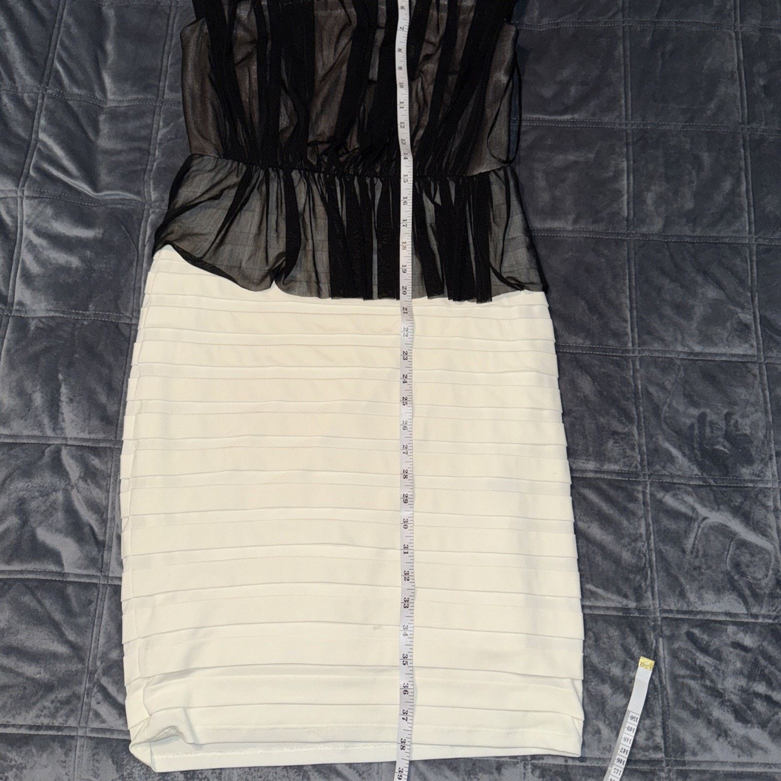 Other Women’s Black Sheer Peplum Pleated Dress Goth Party Sz 8 Size M / US 6-8 / IT 42-44 - 8 Thumbnail
