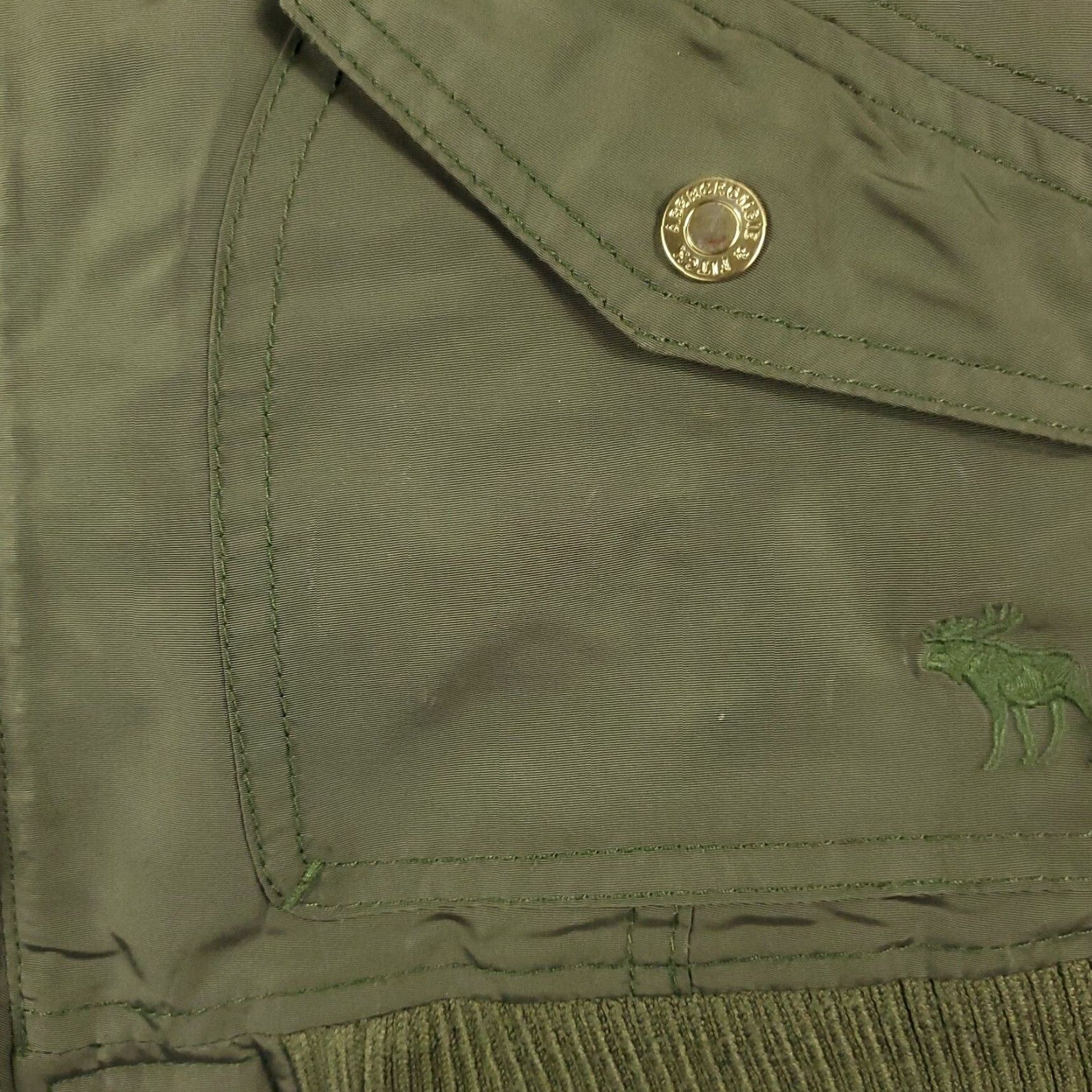 Abercrombie & Fitch Abercrombie Fitch Jacket Womens Small Green Military Bomber Full Zip Up Coat Size S / US 4 / IT 40 - 7 Thumbnail