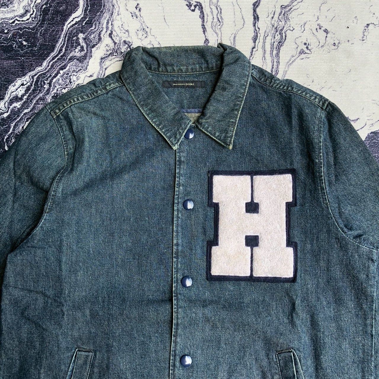 URBAN RESEARCH DOORS Urban Research DOORS Denim Varsity Coach Jackets Size US M / EU 48-50 / 2 - 2 Thumbnail