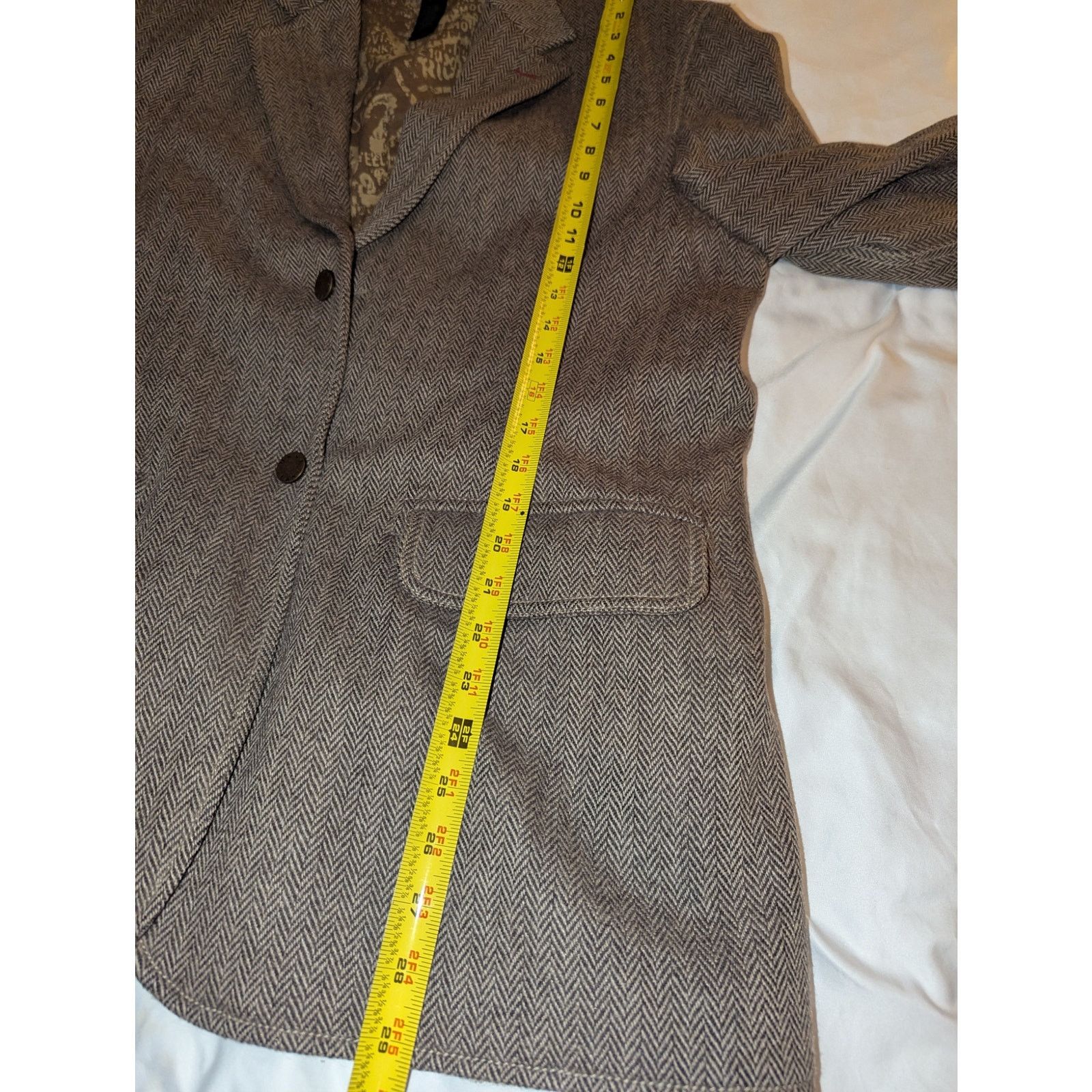 DKNY DKNY Jeans Tweed 2 Button Herringbone Blazer Jacket 44 Size 44R - 7 Thumbnail