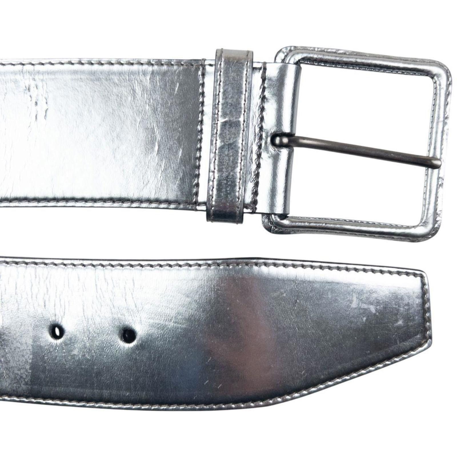 Miu Miu Vintage 2000s Miu Miu Metallic Leather Belt Size W26 Size ONE SIZE - 5 Thumbnail