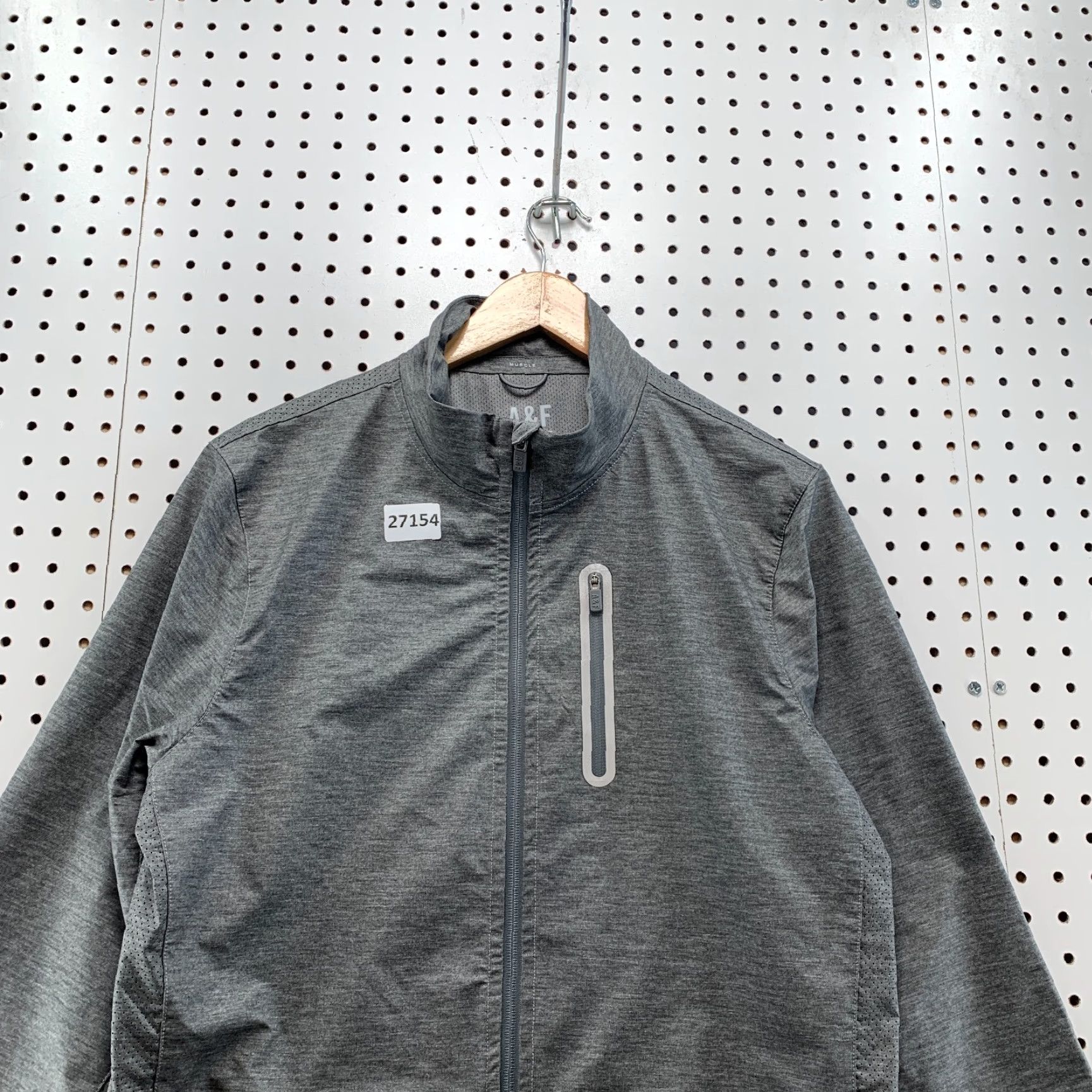 Abercrombie & Fitch Abercrombie & Fitch A&F Active Full Zip WAXED Jacket Gray Adult Medium Size US M / EU 48-50 / 2 - 2 Thumbnail