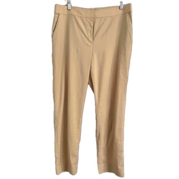 St. John St John Beige Light Wool Straight Wide Trouser Pants - 12 Size 34" / US 12 / IT 48 - 2 Thumbnail