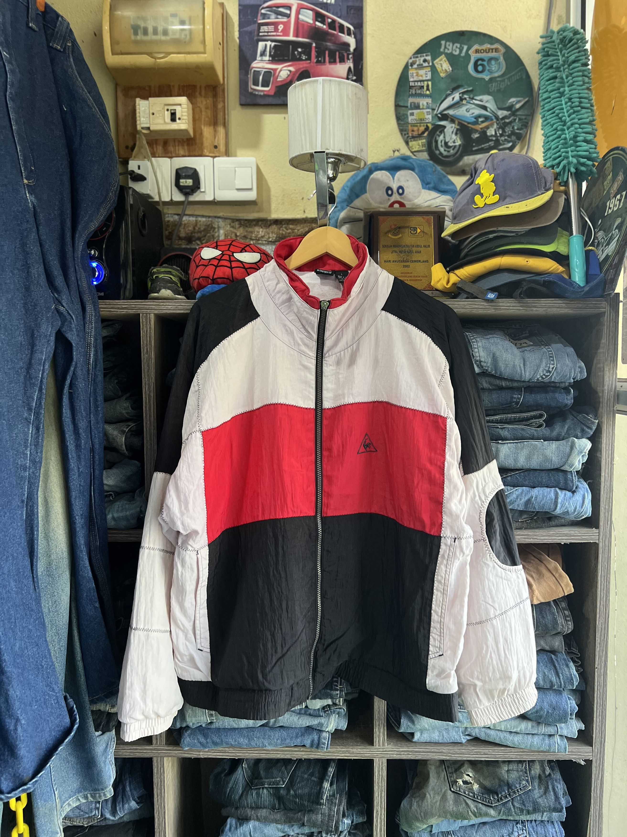 🔥Rare Le Coq Sportif Pathwork Coogi Style Zipper Jacket