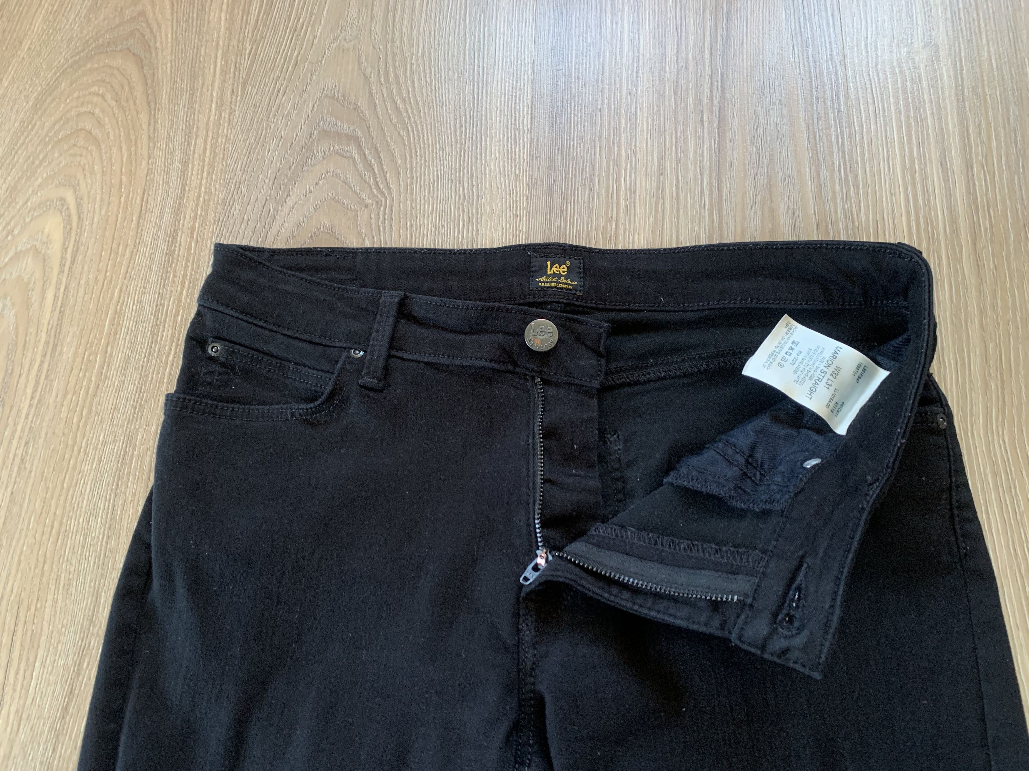 Lee Lee Women Marion Straight Stretch Regular Black Jeans Size 32" / US 10 / IT 46 - 5 Thumbnail
