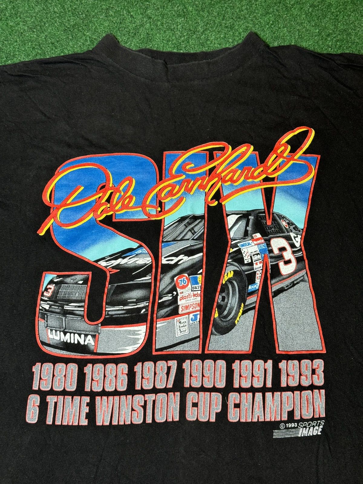 NASCAR × Vintage Vtg 90 Original Dale Earnhardt Sr 6 Cup Champion T Shirt Size US M / EU 48-50 / 2 - 2 Thumbnail
