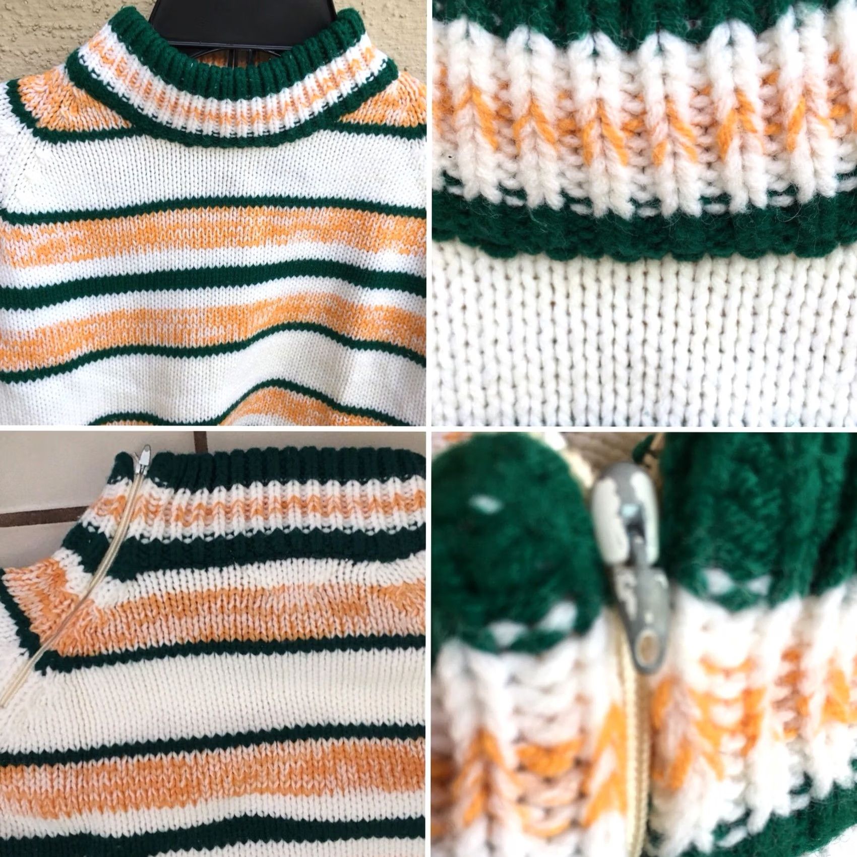 Vintage VINTAGE Sweater Zipper Neck Striped Acrylic Made In Taiwan L Size L / US 10 / IT 46 - 5 Thumbnail