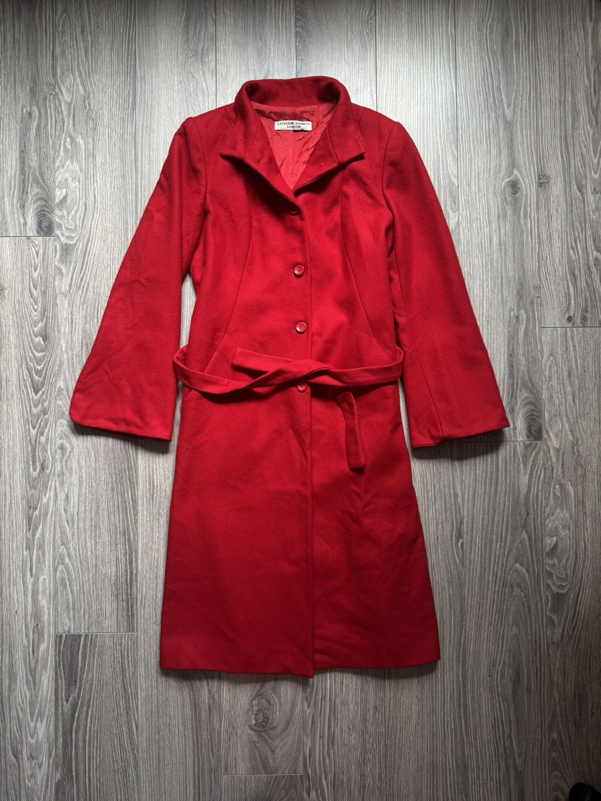 Katharine Hamnett London Vintage Katharine Hamnett London red wool belted coat 46 Size L / US 10 / IT 46 - 2 Thumbnail