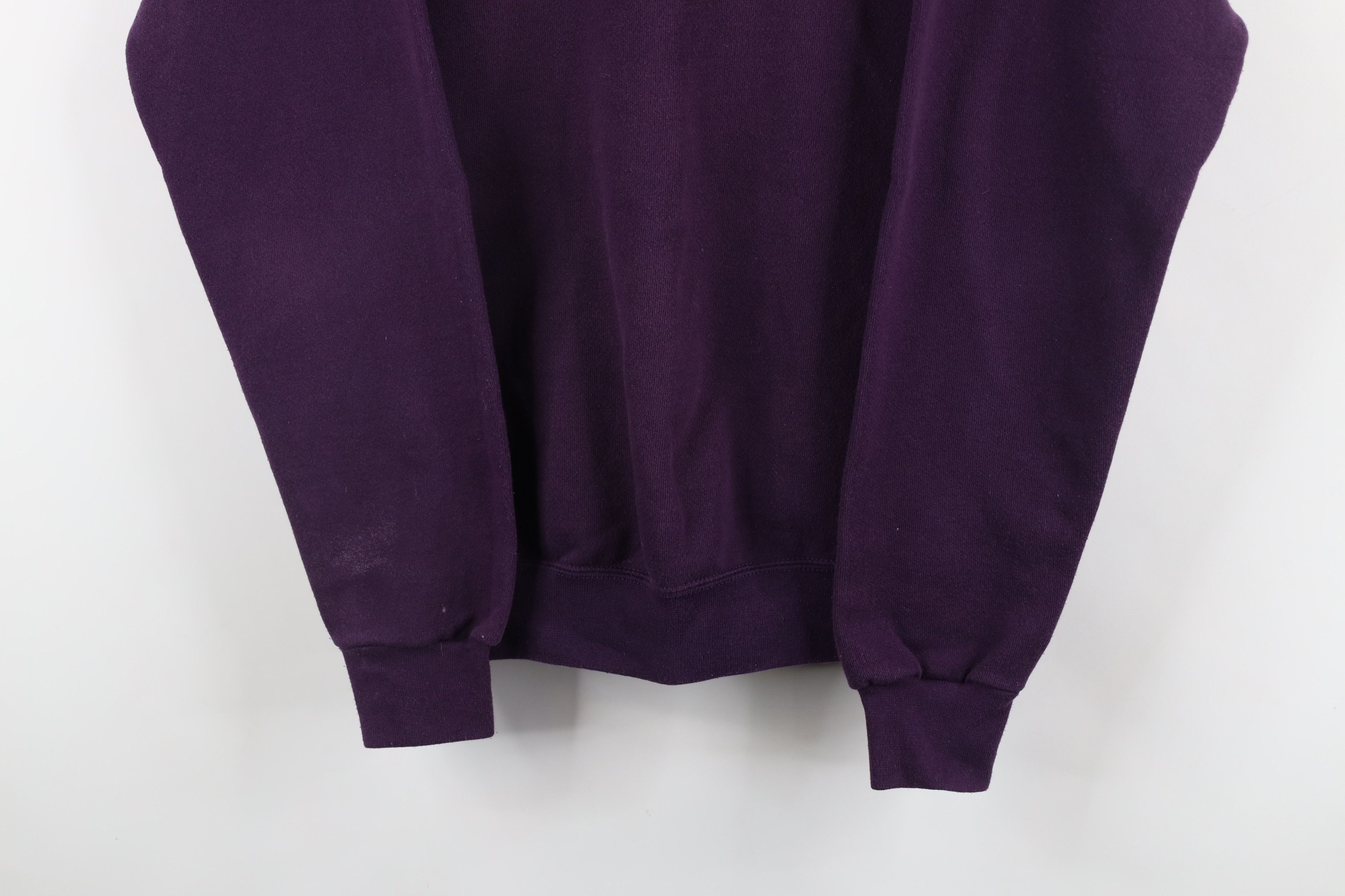 Vintage Vintage 90s Streetwear Blank Sweatshirt Purple USA Size L / US 10 / IT 46 - 3 Thumbnail