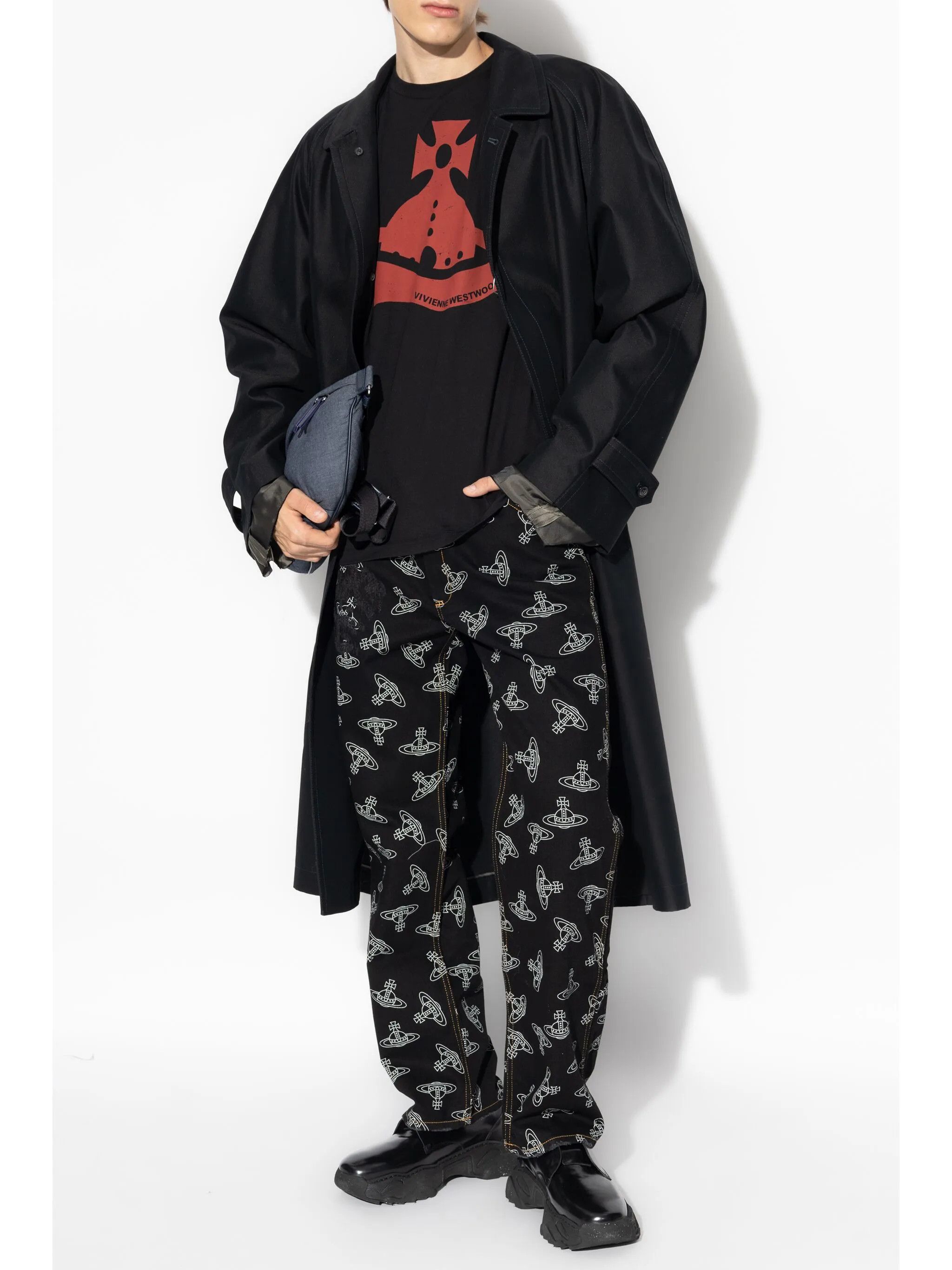 Vivienne Westwood o1srvl11e0326 Orb-Print Regular-Fit Jeans in Black Size US 34 / EU 50 - 2 Thumbnail