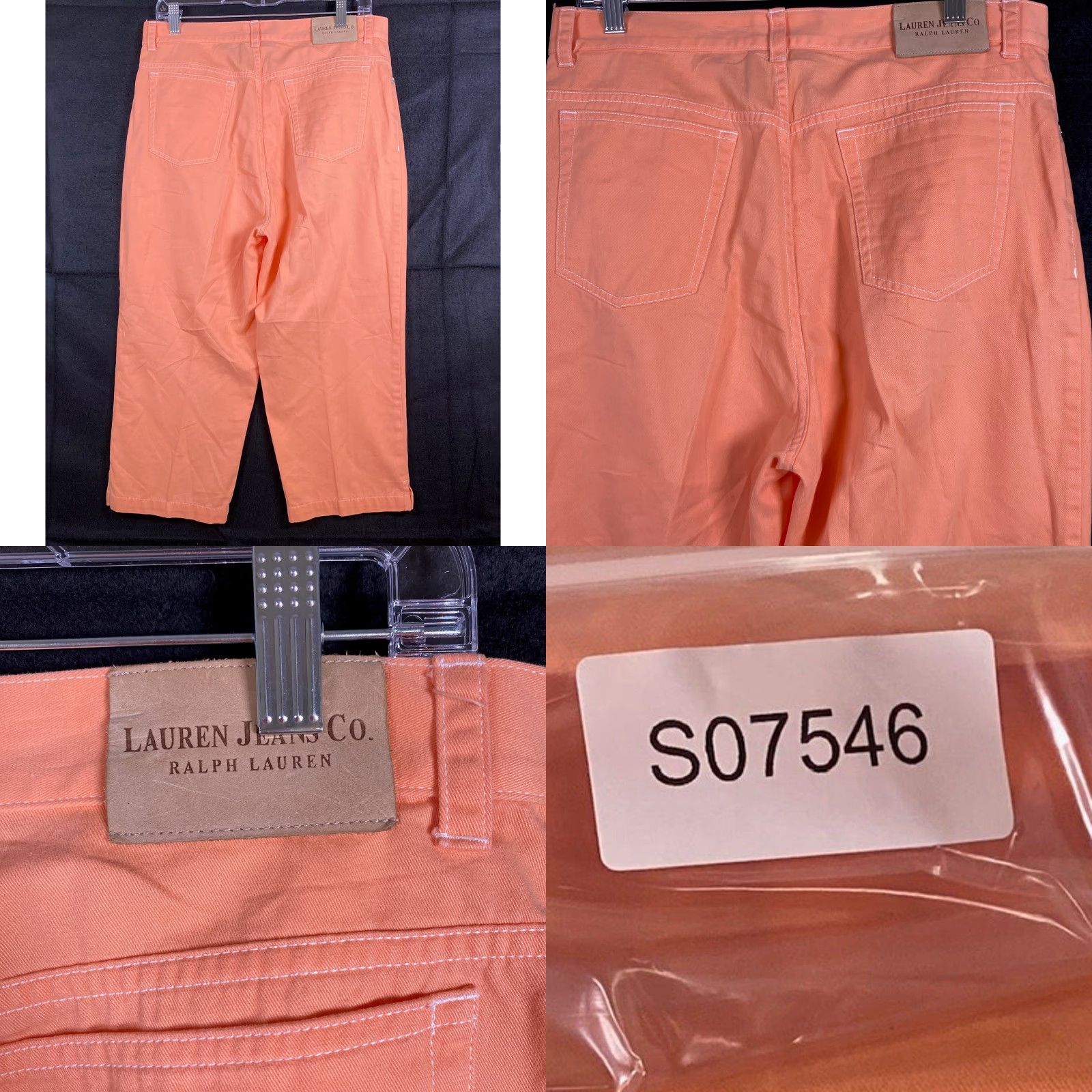 Ralph Lauren Lauren Jeans Co Womens Jeans Peach High Rise Capri Cropped 100% Cotton 12 Denim 5-Pocket Design Womens Size 34" / US 12 / IT 48 - 8 Thumbnail