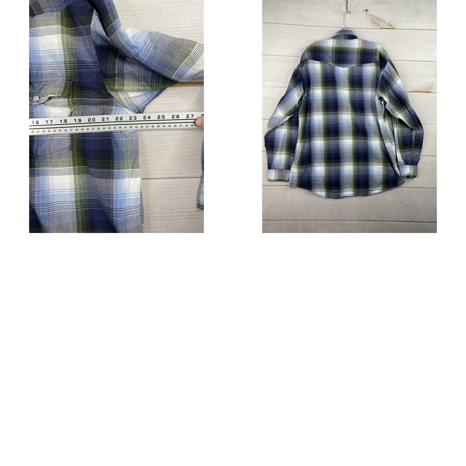 Vintage Bob Timberlake Mens Shirt L Blue Plaid Pearl Snap Western Long Sleeve Pockets Size US L / EU 52-54 / 3 - 8 Thumbnail