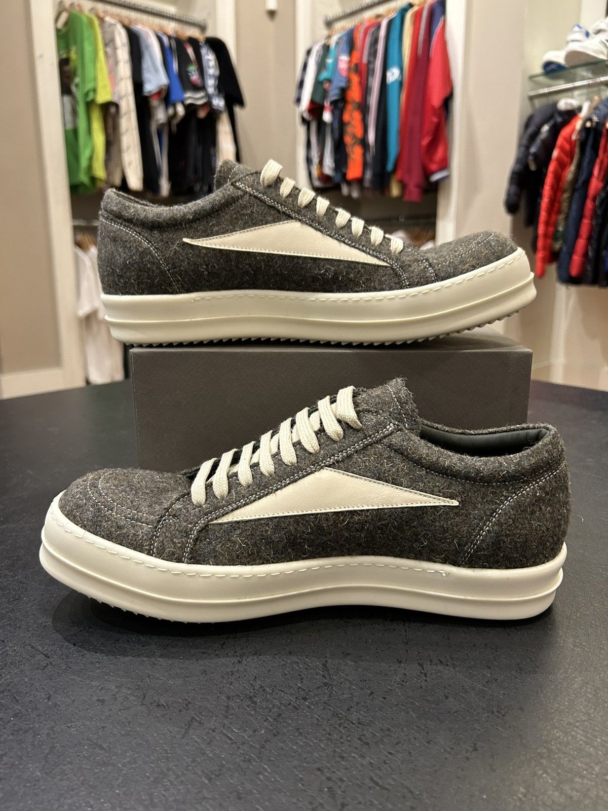 Rick Owens Wool Vintage Low Sneaker