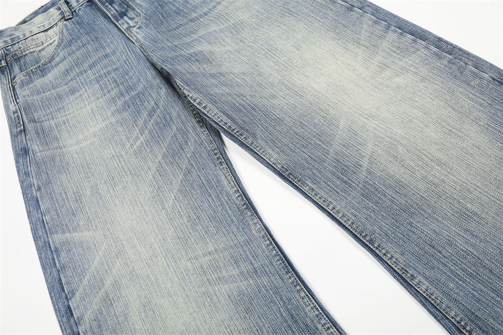Jean Men's vintage distressed loose-fitting washed curved jeans Size US 32 / EU 48 - 4 Thumbnail
