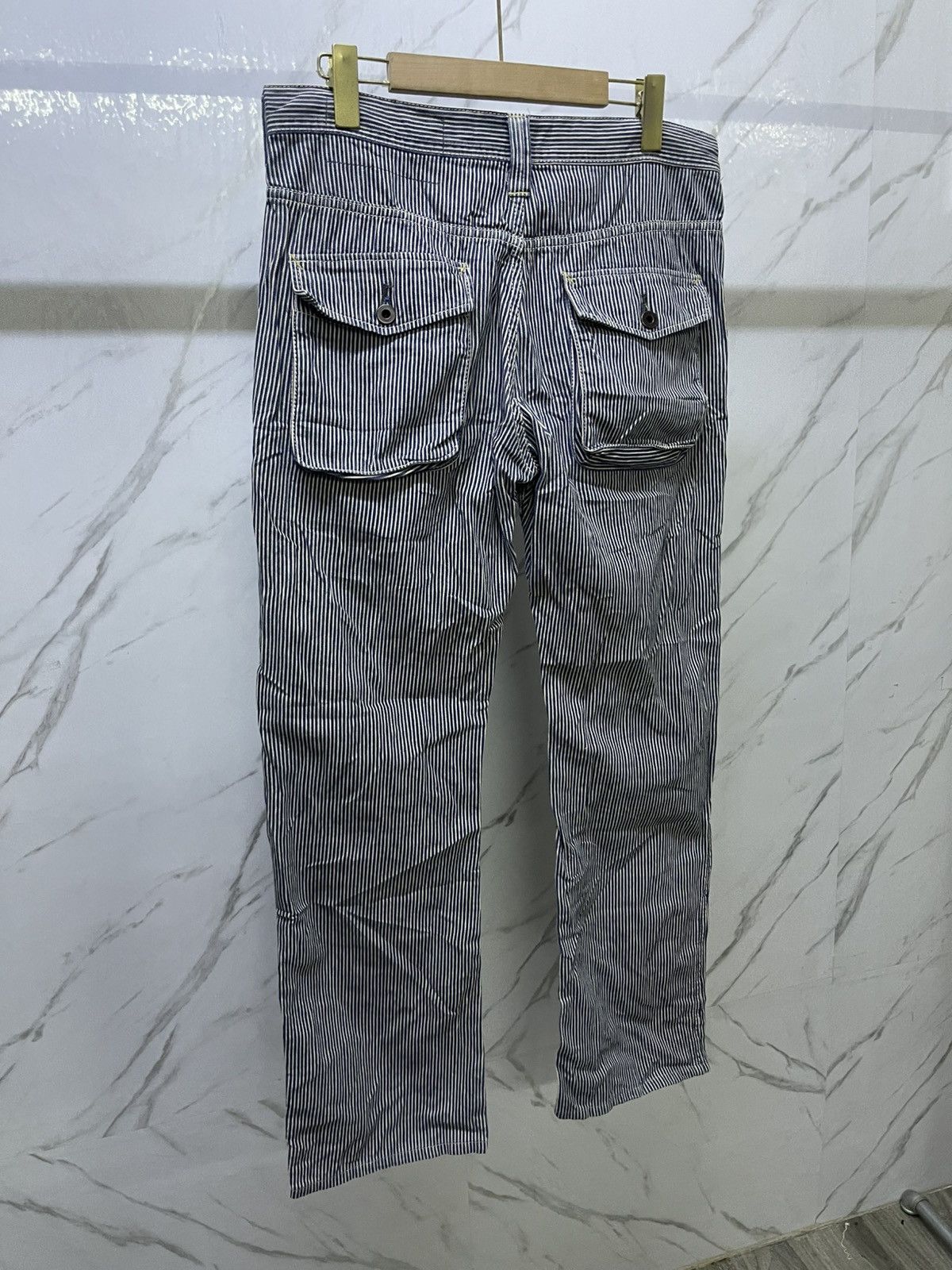 Japanese Brand Jepanes Brand x Studio Ecru Bush Pants Denim Hickory Size US 33 - 12 Thumbnail