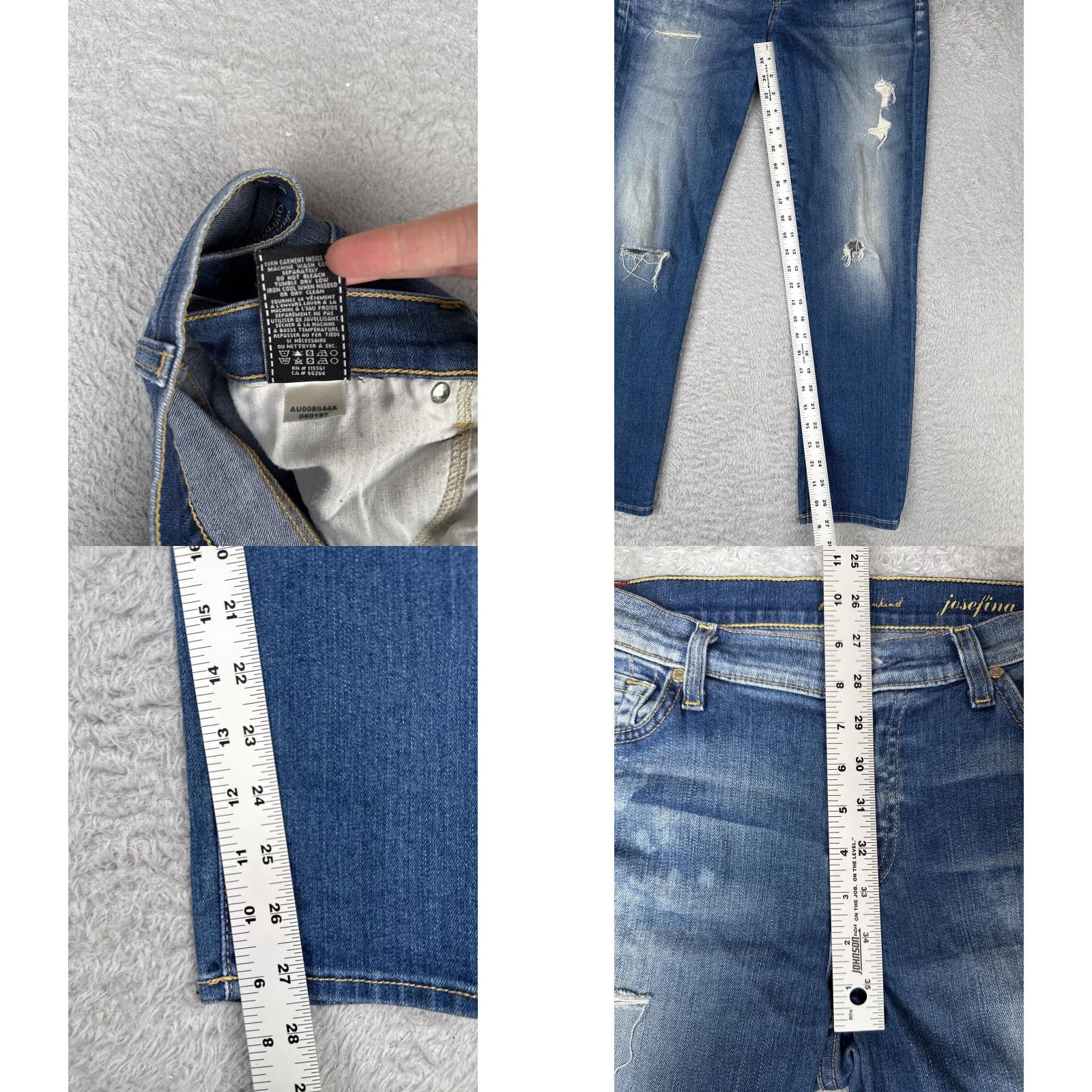 7 For All Mankind 7 For All Mankind Jeans Womens 30x28 Blue Josefina Skinny Boyfriend Distressed Size 30" / US 8 / IT 44 - 8 Thumbnail