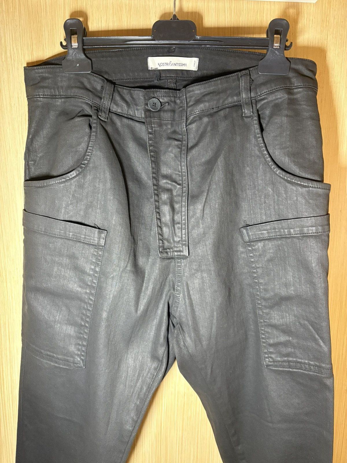 Nostra Santissima NOSTRASANTISSIMA Coated Cargo Trousers 48 Size US 32 / EU 48 - 4 Thumbnail