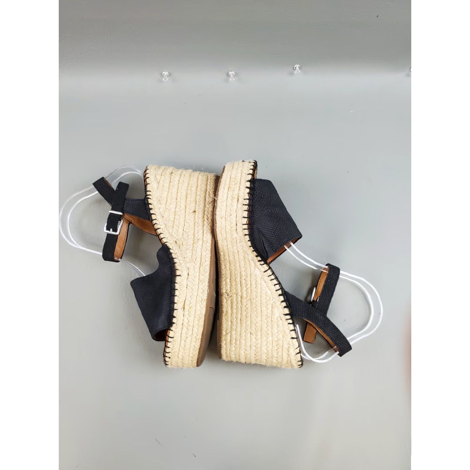 Franco Sarto Franco Sarto Takara Wedge Platform Sandals Women's Size 8.5 Black Snake Print Sandals Platform Wedge Ankle Strap Black Snake Print Size US 9 / IT 39 - 5 Thumbnail