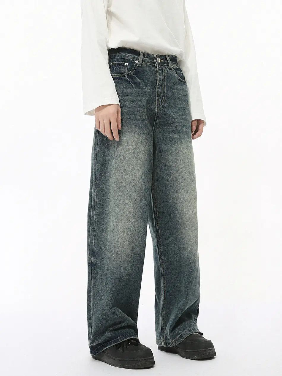 Japanese Brand Retro loose wide leg high street jeans Size US 32 / EU 48 - 2 Thumbnail