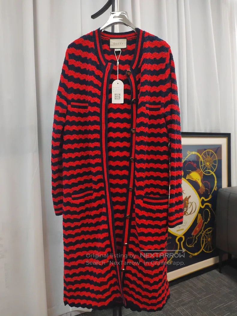 Gucci Gucci Knitted long cardigan coat Size S / US 4 / IT 40 - 1 Thumbnail