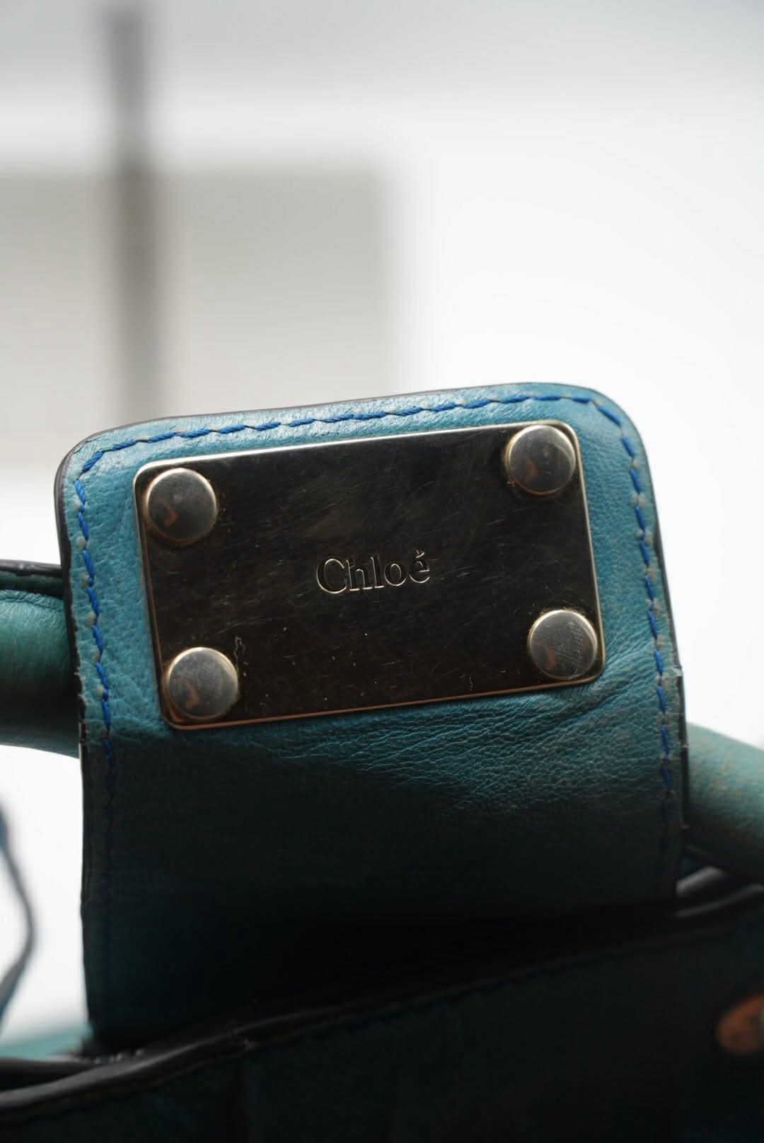 Chloe Chloé Paddington Blue Cadena Padlock & Key Boston Satchel Size ONE SIZE - 8 Thumbnail