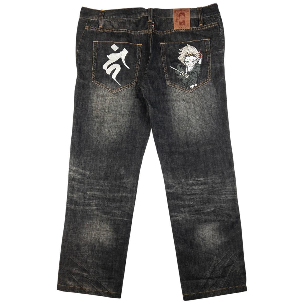 Other Vintage Jizo Bosatsu Embroidered Japanese Denim Jeans W40 Size US 40 / EU 56 - 2 Thumbnail