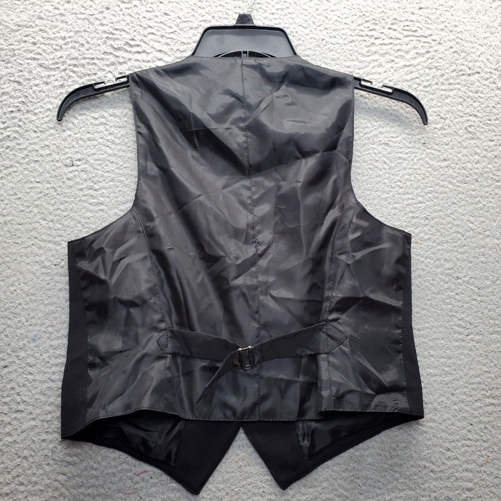 Vintage LYNN RITCHIE Vest Womens Size 10 Black Lined V Neck Button Front Adjustable Buckle Size L / US 10 / IT 46 - 2 Thumbnail