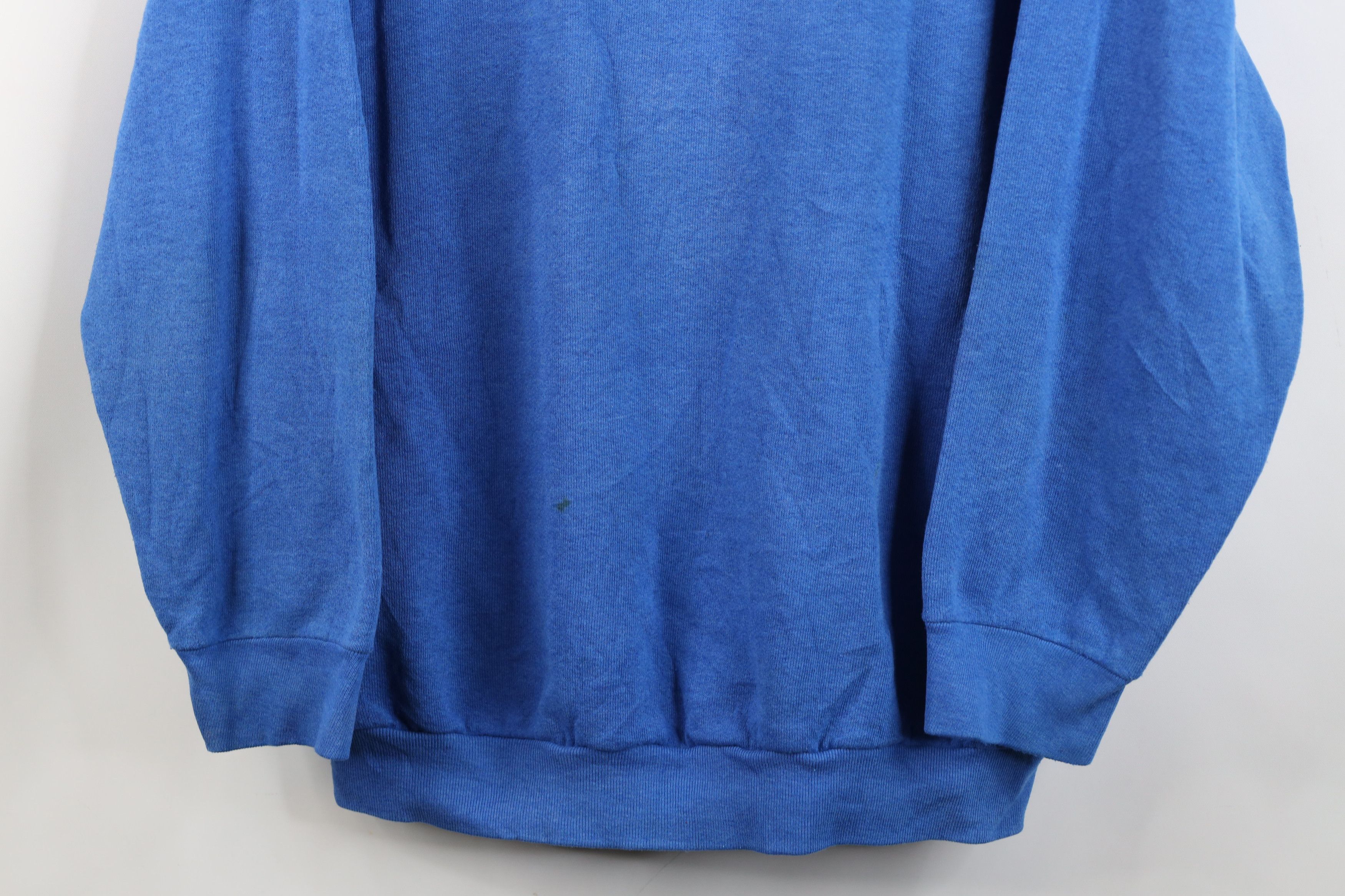 Vintage Vintage 90s Streetwear Blank Crewneck Sweatshirt Blue USA Size L / US 10 / IT 46 - 3 Thumbnail